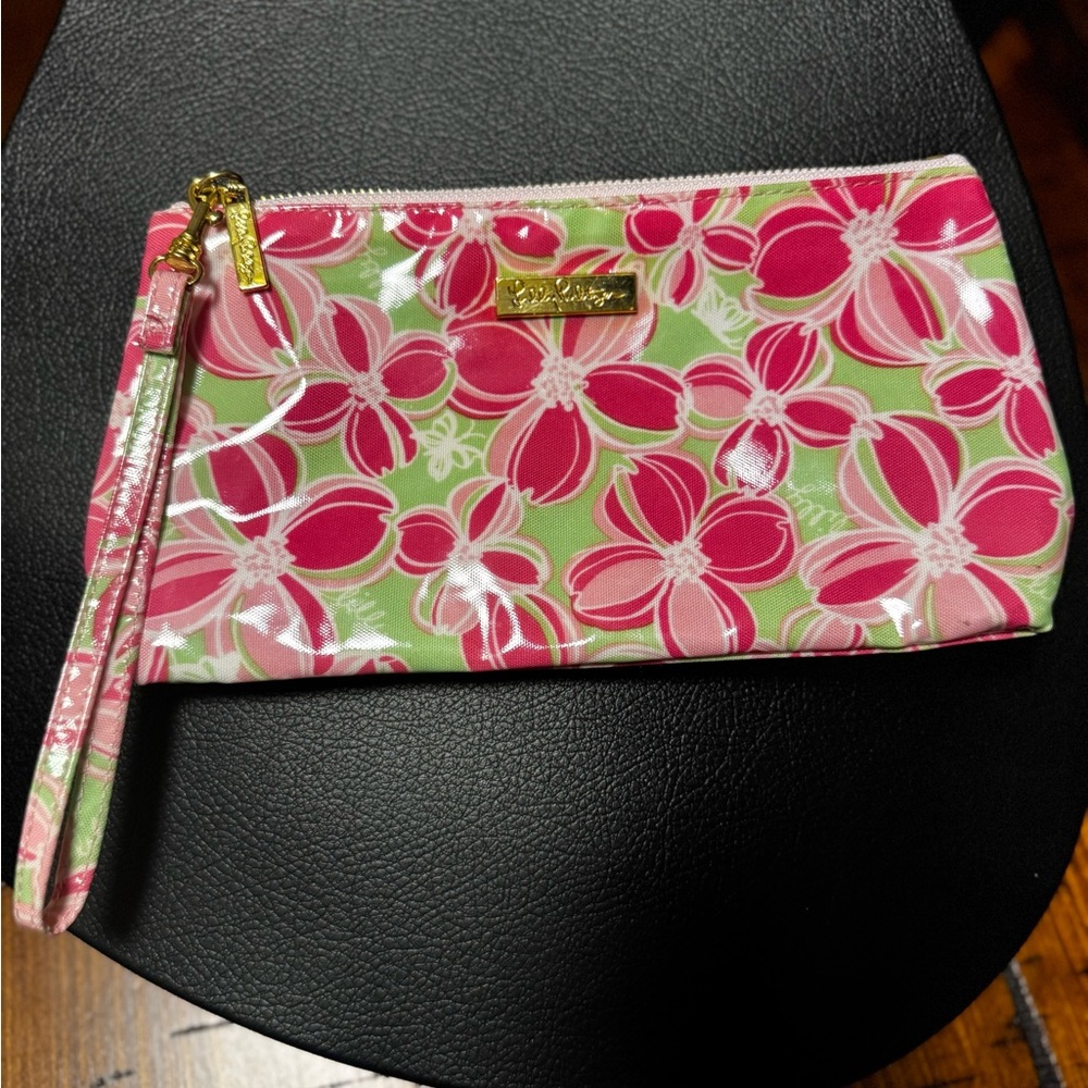 Lilly Pulitzer Pink and Green Floral Clutch